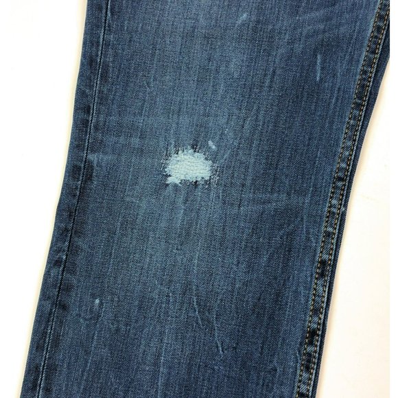 Levis 511 Slim Fit Tapered Leg Mens 36x34 Blue Jeans Distressed Denim Red Tab - Picture 2 of 12